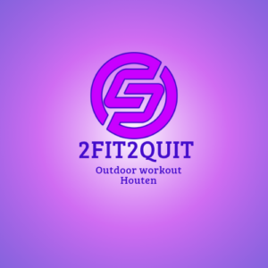 Logo 2Fit2Quit met paarse achtergrond